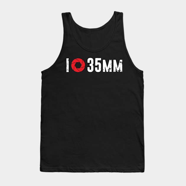 I Love Film Photography - 35mm Retro Camera Hobby Gift Idea Tank Top by PugSwagClothing